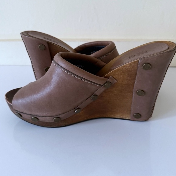 See by Chloe Wood Heel Wedge Leather Brown Shoes EU 39 - Picture 5 of 9